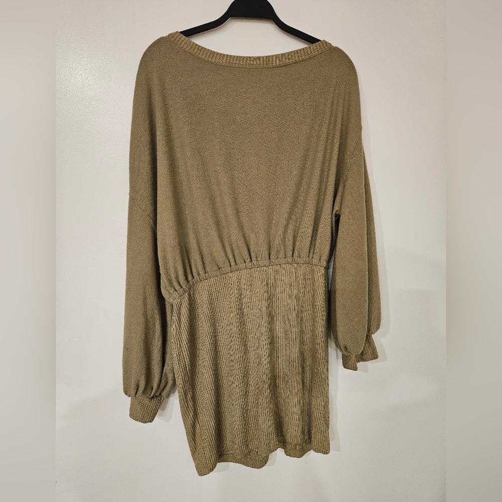 FREE PEOPLE | BEACH | Last Call Mini Dress Olive Green Size Large NWOT